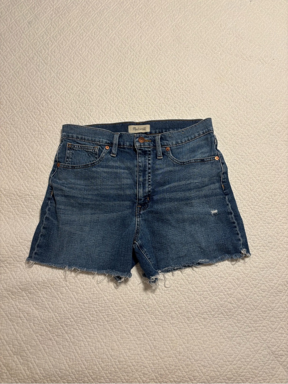 Madewell women’s denim high-rise cut off shorts